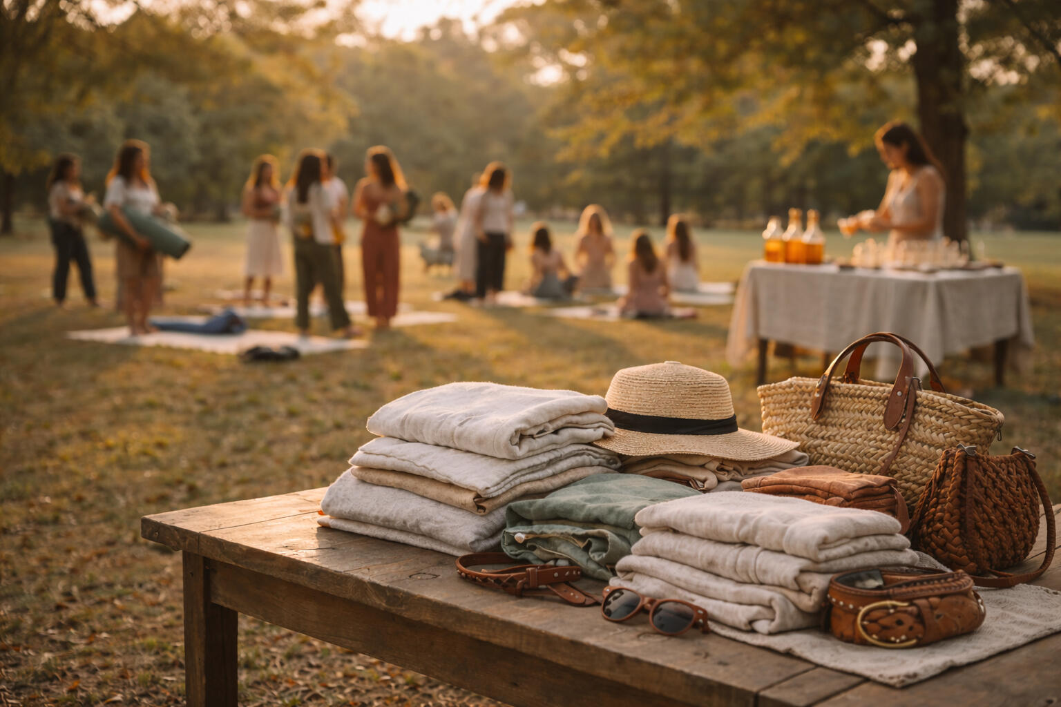 The Spring Reset — Yoga & Clothing Exchange Houston Outdoor yoga and intentional clothing exchange event at Memorial Park Houston TX March 2026